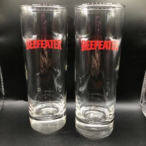 Beefeater London Gin Tall Collins Glasses Set of 2 Logo Barware